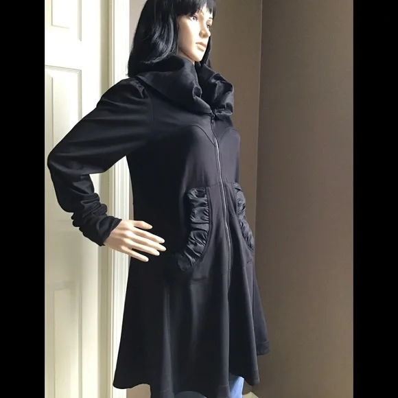Joseph Ribkoff Black Jacket with Ruffled Pockets - Picture 1 of 7